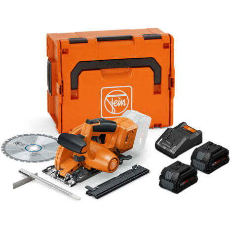 Set di seghe circolari portatili a batteria Fein per metallo F-IRON Cut 57 AS, 2x 8,0 PC e caricatore in L-BOXX