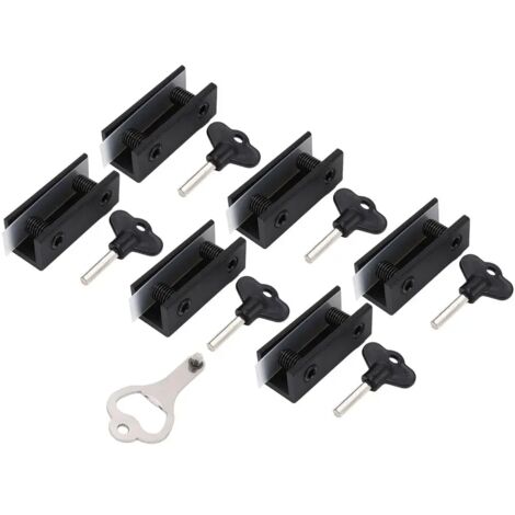 Set di serratura di sicurezza a chiave per porte scorrevoli, realizzato in lega di alluminio, adatto per installazione verticale e orizzontale di porte e finestre in vetro.
