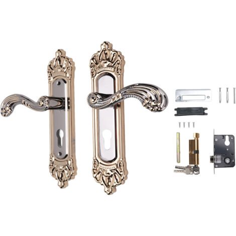 Set di serrature per maniglie in lega di alluminio, serratura universale silenziosa in stile europeo per camera da letto, bagno, ufficio e cucina.