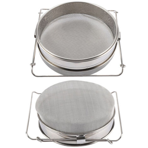 Set di setacci/filtri per miele a doppio strato in acciaio inox Eosnow con bracci regolabili.