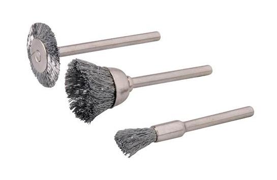 Image of Set di spazzole in acciaio per utensile multi-uso 3 pz 5, 15, 20 mm Dia - Silverline