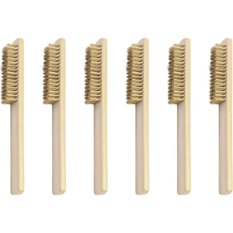 Image of Set di spazzole metalliche in ottone da 6 pezzi per pulire la ruggine