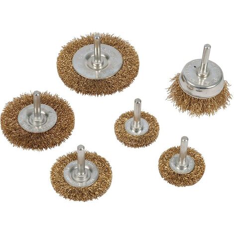 SILVERLINE Set di spazzole metalliche ottonate e spazzole a tazza 6 p.zi 6 p.zi