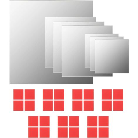 Set di Specchi da Parete 7 pz in Vetro Quadrato vidaXL - Argento