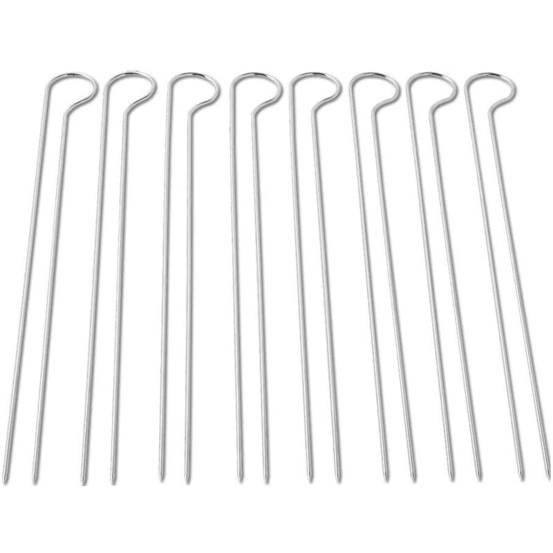 Ensemble de Brochettes Weber 6320 – 8 Pièces, Design Double Pique, Acier Inoxydable
