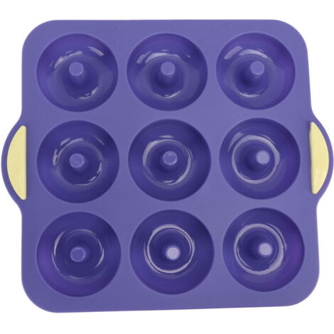 Set di stampi per ciambelle in silicone, antiaderenti, resistenti al calore, per torte, biscotti, bagel, muffin (BLU)