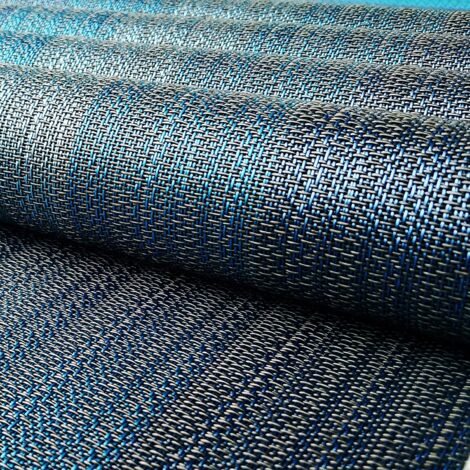 Set di stoviglie in PVC da 4 pezzi, antiscivolo e lavabile, resistente al calore e alle macchie, realizzato in fibra sintetica, colore grigio-blu.