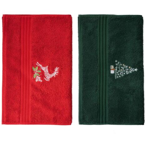 Set di strofinacci da cucina Set Verde Rosso Bianco