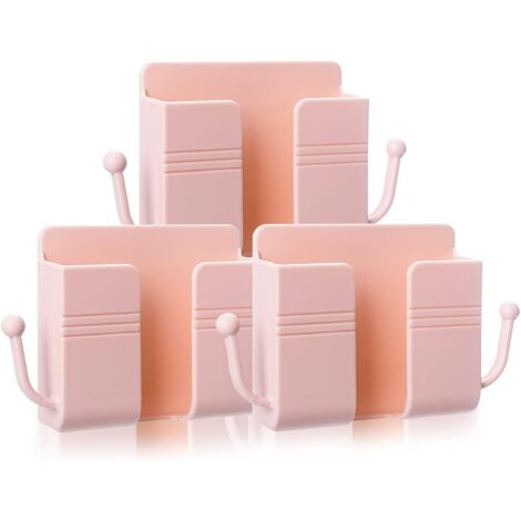 Set di supporti per cellulare da parete, supporto per cellulare da letto, supporto per cellulare da doccia da parete con gancio per telecomando, adesivi universali per la scatola multimediale, scatola