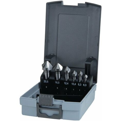 Set di svasatori DIN 335C 90 gradi 6,3-20,5 mm HM 6 pezzi Ku.-Kass.RUKO