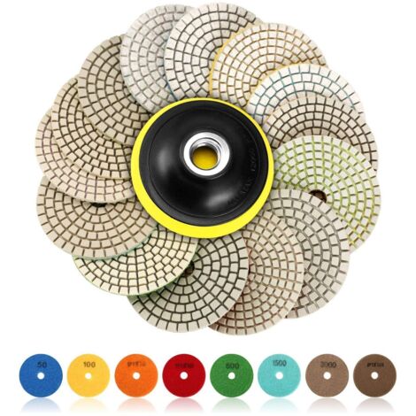 Set di tamponi per lucidatura Di Pietra, Diamante, Pad, SPTA 15Pcs Dia 100mm Wet diamantati pastiglie da Per Lucidatrice ad acqua per pavimenti in marmo di granito -A1597SET15