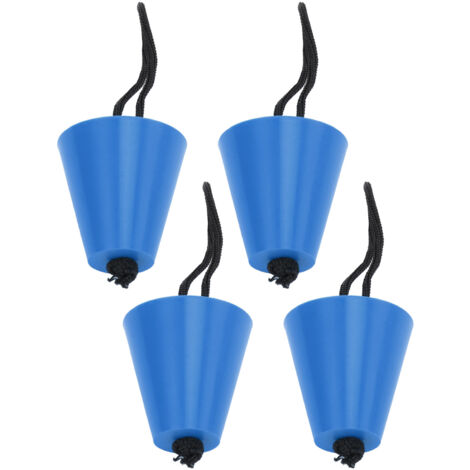Set di tappi universali per fori di scarico del kayak, leggeri, 4 pezzi (blu).