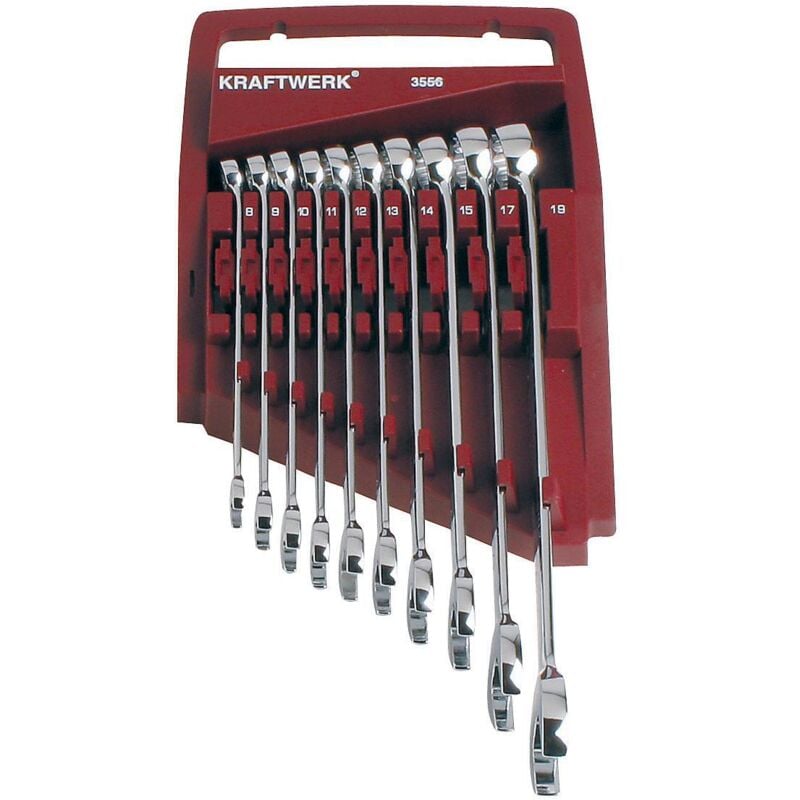 10pz- Set chiavi combinate, lucide 8-19 mm