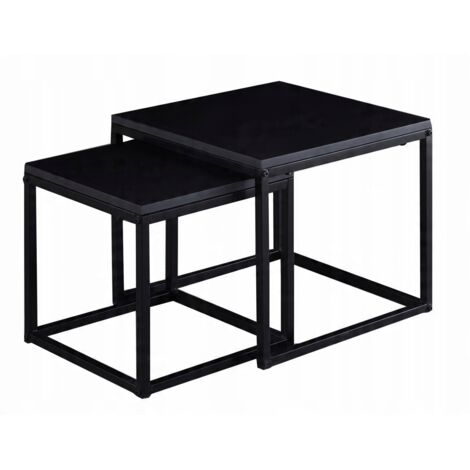 Set di tavolini da caffè NERO 50 cm x 50 x 40 cm SCANDINAVO