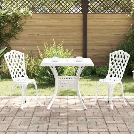Set di Tavolo da Giardino 3 pcs Bianco 80 x 80 x 75 cm vidaXL