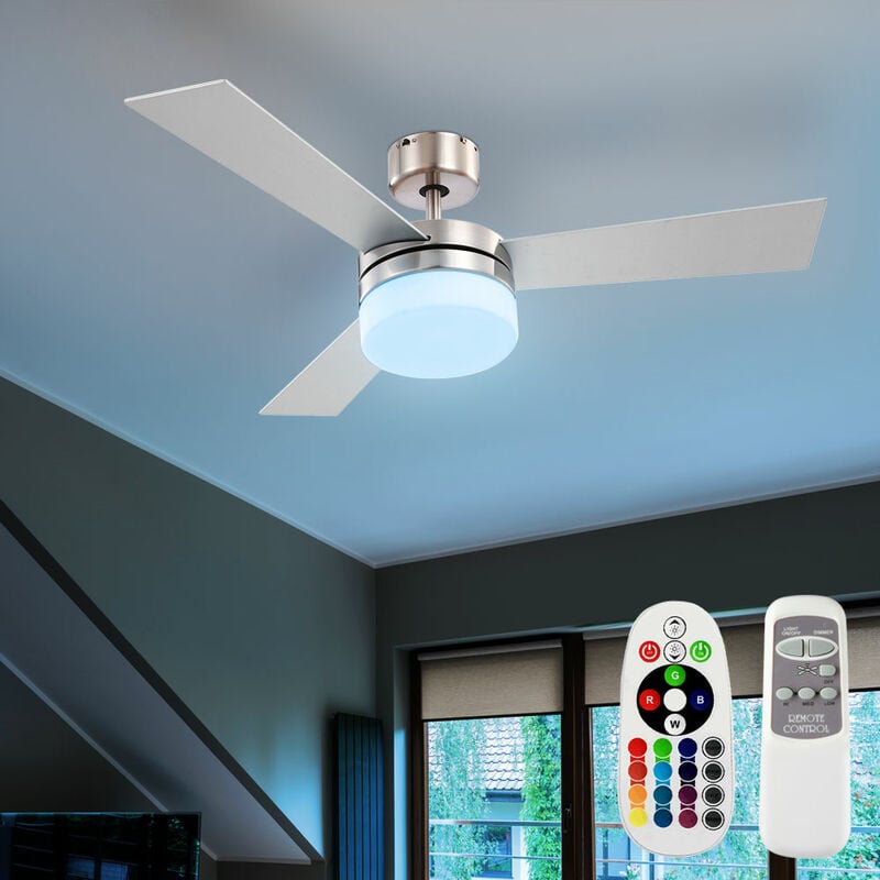 Image of Etc-shop - Ventilatore da soffitto con telecomando 3 livelli avanti/indietro diametro 105 cm led rgb cambia colore plafoniera dimmerabile