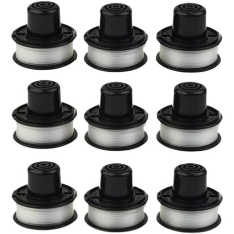 Set di testine per decespugliatore da 3/6/9 pollici per Black & Decker A6226 GL250 GL310 GL360, bobina di ricambio e filo per decespugliatore (9 pezzi)