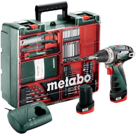 Set di trapani avvitatori a batteria Metabo PowerMaxx BS 10,8V 2x 2,0 Ah + caricatore in valigetta