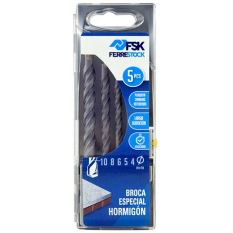 Set di trapani Ferrestock 4, 5, 6, 8, 10 mm Universale Calcestruzzo
