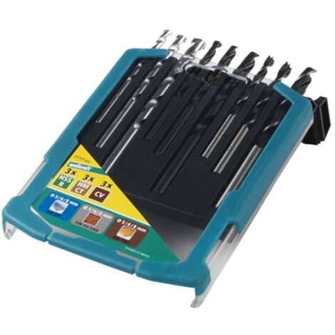 Set di trapani Wolfcraft Acciaio Plastica 9 Pezzi 91 Pezzi