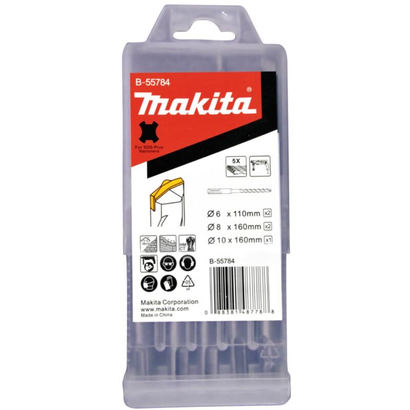 Set di punte Makita sds-plus 5 pezzi SDS-Plus - 5 pezzi