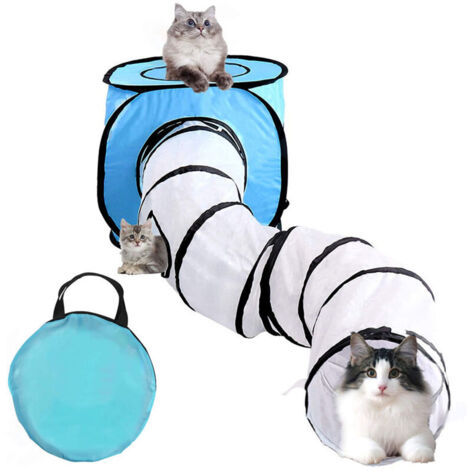 Set di tunnel e cubi per gatti, tubo pieghevole interattivo e frusciante e area giochi per animali domestici con cubi pieghevoli per gatti e cuccioli