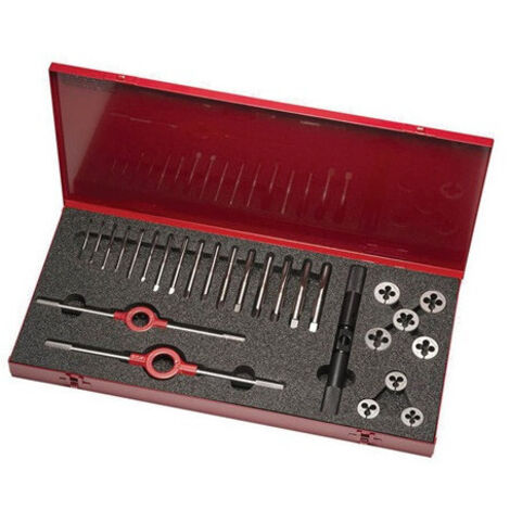 Set di utensili per filettare HS-10M M3-M10 27 pezzi Cassetta metallica HSS DORMER
