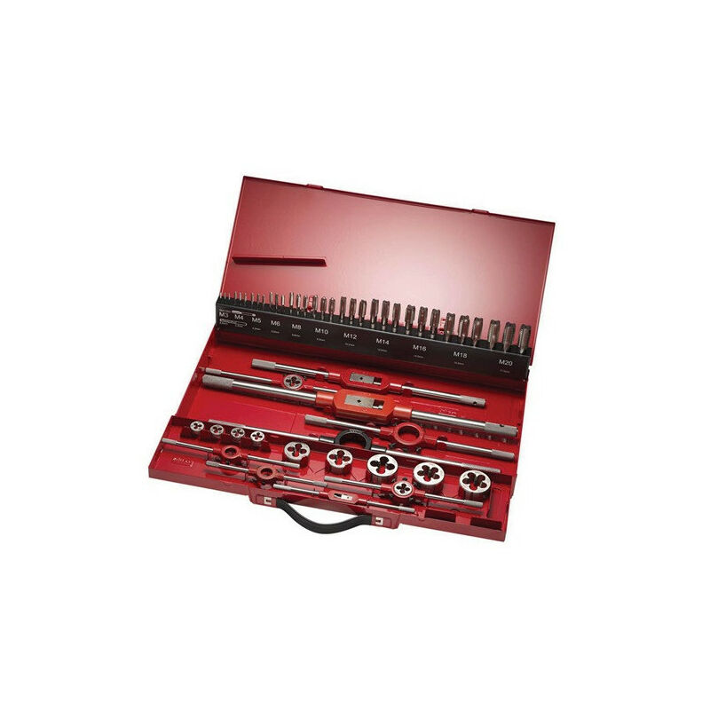 Image of Set di utensili per filettare 30 M3-M20 Cassetta metallica hss da 30 pezzi Dormer