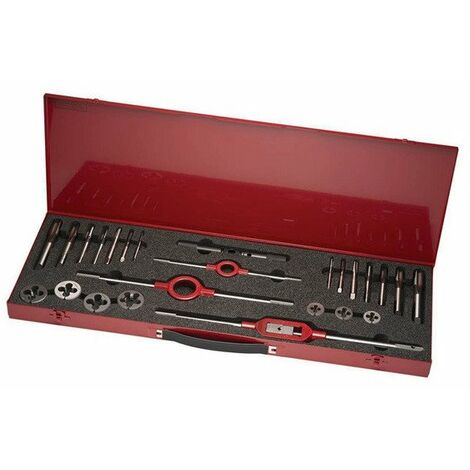 Set di utensili per filettare HS-32UNC UNC 1 / 4-3 / 4 27 pezzi Cassetta metallica HSS DORMER