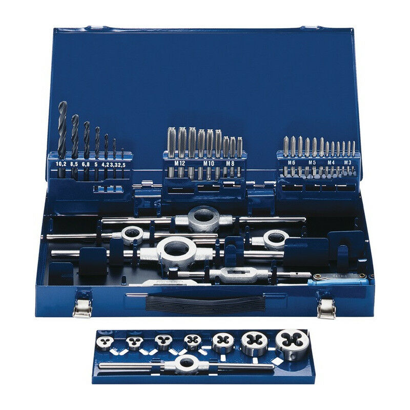 Image of Set di utensili per filettare M3-M12 44 pezzi Cassetta metallica HSS PROMAT