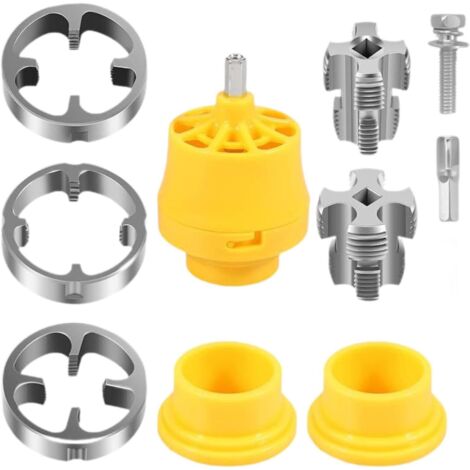 Set di utensili per filettatura tubi in PVC con trapano elettrico con 3 filiere per 1/2" 3/4" 1"