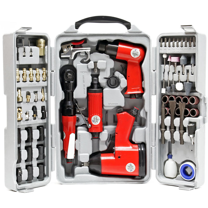 Image of Set di utensili pneumatici 71 pz con accessori strumenti ad aria compressa