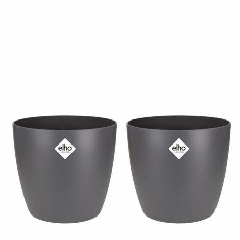 Set di Vasi Elho Grigio Plastica Rotondo 2 Pezzi