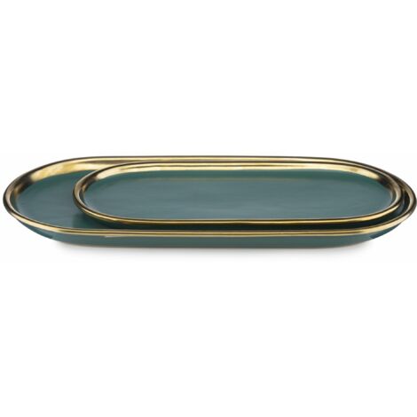 Set di vassoi decorativi verdi Lovia