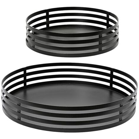Set di vassoi in ferro nero ø38 e ø28 cm, 2 unità
