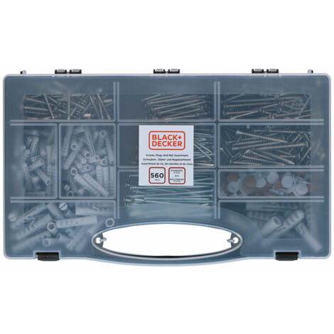 Set di viti, tasselli e chiodi Black & Decker 560 Pezzi