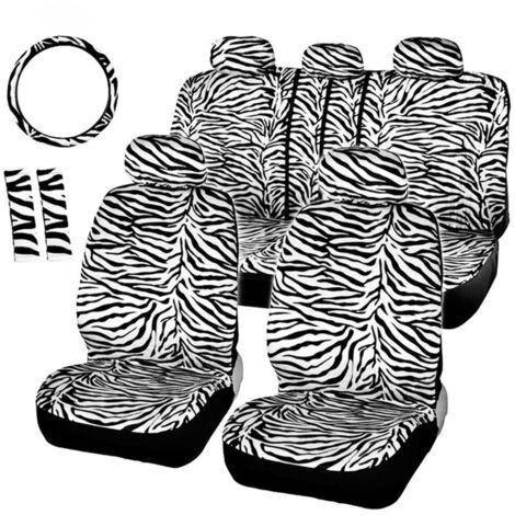 Set di volanti coprisedili di lusso con motivo zebrato 12 pezzi/set