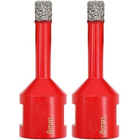 Set Diamant-Kit para taladros de azulejos – 2 piezas, 8 mm, con rosca M14 para perforar porcelana, cerámica, azulejos, granito, mármol y piedra.