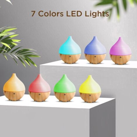 Set diffusore di oli essenziali CSPARCV da 2 pezzi, diffusore elettrico a ultrasuoni da 160 ml, umidificatore d'aria con LED a 7 colori, spegnimento automatico per camera da letto, spa, yoga, massaggi