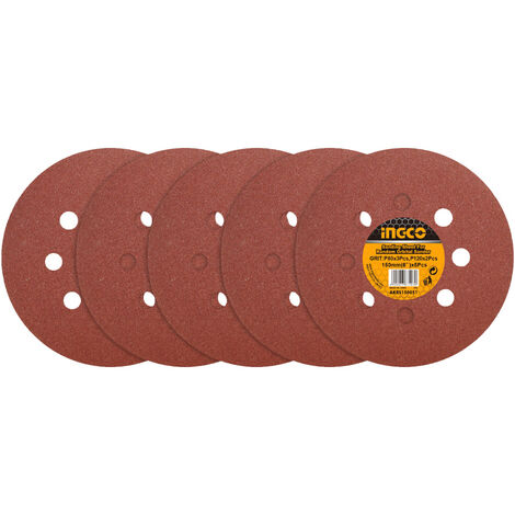 Set dischi carta abrasiva 5 pz Ø 150 mm per levigatrice Ingco AKRS150051