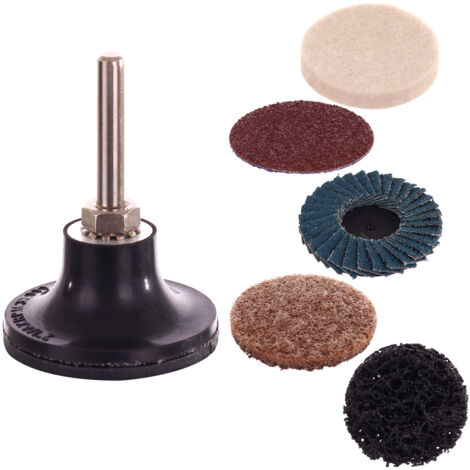 SET DISCHI LUCIDANTI E ABRASIVI PER LEVIGATURA 50MM 7 PEZZI