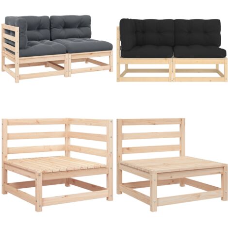 Set Divani da Giardino 2 pz con Cuscini Legno Massello Pino - Divano da esterno - Cuscini per divano