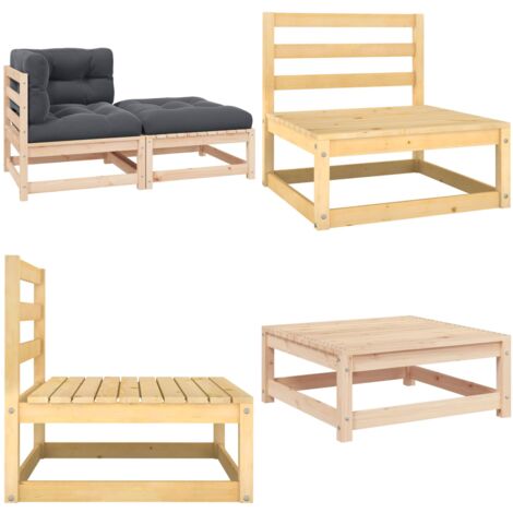Set Divani da Giardino 2 pz con Cuscini Legno Massello Pino - Divano da esterno - Cuscini per divano