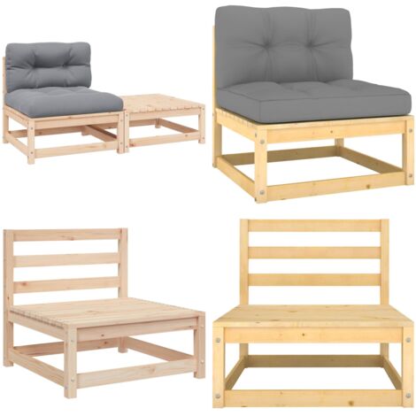 Set Divani da Giardino 2 pz con Cuscini Legno Massello Pino - Divano da esterno - Cuscino da giardino