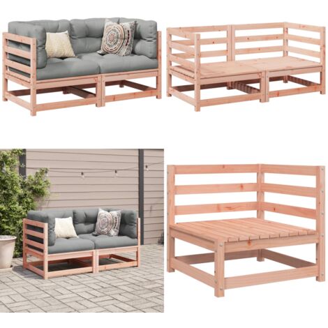 Set Divani da Giardino 2 pz in Legno Massello Abete Douglas - Sedute da esterno - Mobili da giardino