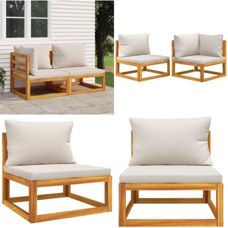 Set Divani da Giardino 2pz con Cuscini Legno Massello di Acacia - Divano in legno - Cuscini da giardino
