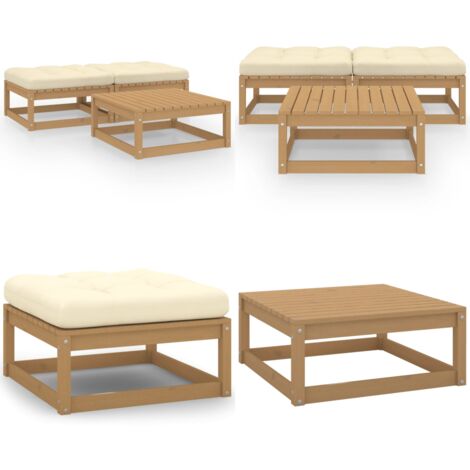 Set Divani da Giardino 3 pz con Cuscini Legno Massello di Pino - Divano da esterno - Cuscini da giardino