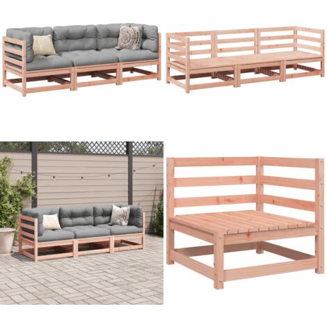 Set Divani da Giardino 3 pz in Legno Massello Abete Douglas - Divano da esterno - Sedute da giardino