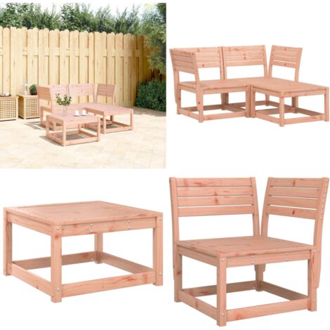 Set Divani da Giardino 3 pz in Legno Massello di Douglas - Divano angolare - Mobili da esterno