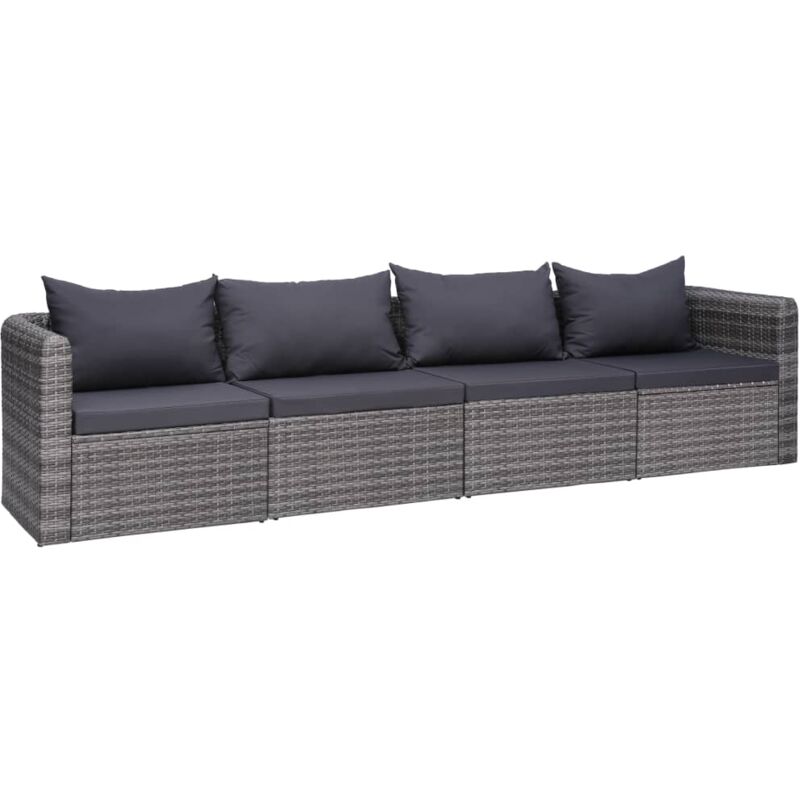 vidaXL Divano da Giardino Set 15 pz in Polirattan Bianco Sofa con Cuscini